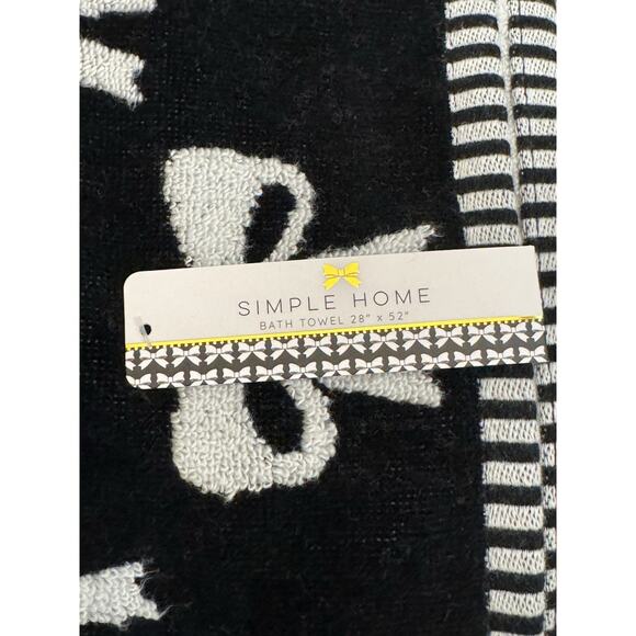 2PCSimple Home Black White Bows Bath Hand Towel Set Coquette Bathroom Decor - Picture 7 of 7